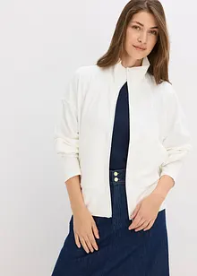 Felpa con zip in morbido Punto di Roma, bonprix