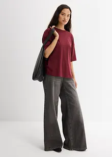 T-shirt ampia in misto cotone, bonprix