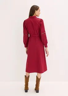 Abito midi di cotone con inserti di pizzo, bonprix