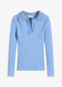 Maglia in filato fine con colletto raffinato, bonprix