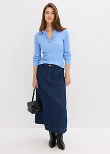 Maglia in filato fine con colletto raffinato, bonprix