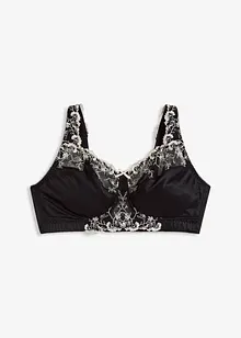 Reggiseno contenitivo senza ferretto con spalline imbottite e ricamo, bonprix