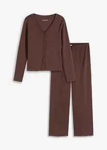 Pigiama a coste con bottoni, bonprix