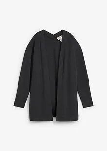 Felpa con zip lunga in misto cotone morbido, bonprix
