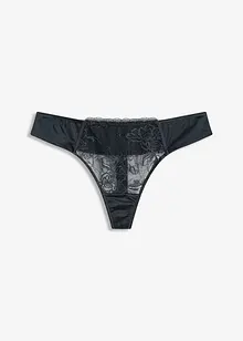 Perizoma con pizzo cigliato e effetto lucido, bonprix