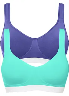 Reggiseno t-shirt senza ferretto con cotone biologico (pacco da 2), bonprix