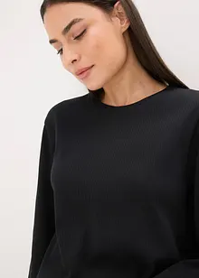 Pigiama con maglia a costine e pantaloni larghi, bonprix