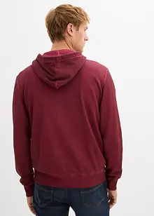 Felpa con zip e cappuccio effetto lavato, bonprix