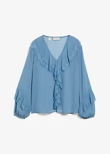 Blusa di chiffon con volant, bonprix
