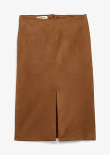 Gonna longuette in similpelle scamosciata, bonprix