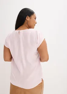 Blusa a maniche corte in satin lucido, bonprix