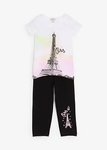 Maglia e leggings a pinocchietto in puro cotone biologico (set 2 pezzi), bonprix