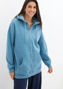 Felpa oversize con zip e cappuccio, bonprix