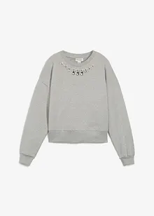 Felpa oversize con strass, bonprix