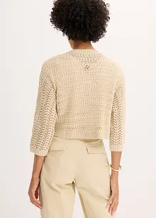 Bolero a mezza manica con effetto uncinetto, bonprix