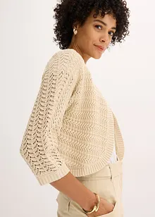 Bolero a mezza manica con effetto uncinetto, bonprix