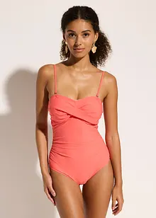 Costume intero modellante con effetto incrociato e compressione media, bonprix