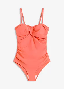 Costume intero modellante con effetto incrociato e compressione media, bonprix