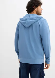 Felpa con zip e cappuccio con poliestere riciclato, bonprix