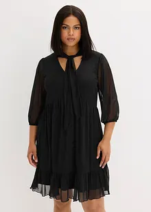 Abito in jersey e mesh con fiocco, bonprix