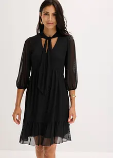 Abito in jersey e mesh con fiocco, bonprix