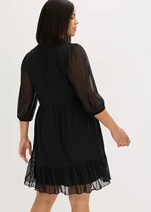 Abito in jersey e mesh con fiocco, bonprix