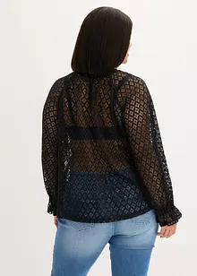 Maglia in pizzo con volant, bonprix