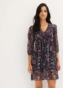 Abito in jersey e mesh con volant, bonprix