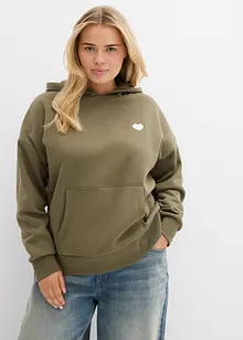 Felpa oversize con cappuccio in misto cotone morbido, bonprix
