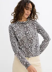 Cardigan leopardato in maglia fine, bonprix