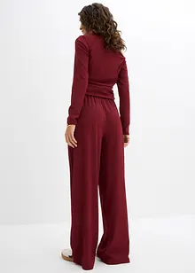 Pantaloni in crêpe operato con elastico in vita, bonprix