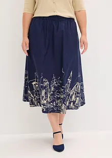 Gonna midi in popeline di cotone, bonprix