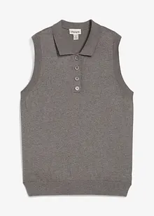 Maglione in filato fine misto seta con colletto polo, bonprix