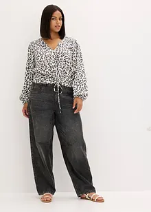Blusa corta con arricciature, bonprix