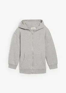 Felpa con zip e cappuccio in morbido misto cotone biologico, bonprix