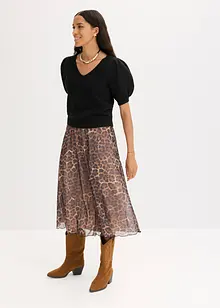 Gonna midi in mesh morbido, bonprix