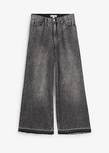 Jeans cropped wide leg, vita alta, bonprix
