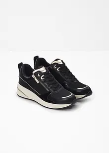 Sneaker Tamaris stilose con tomaia glitterata, dettagli effetto pelle di serpente e finiture in vernice, Tamaris