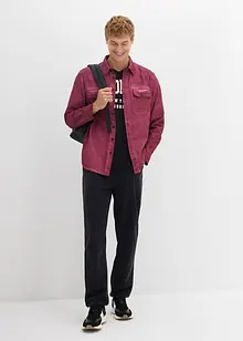 Camicia a maniche lunghe in puro cotone effetto lavato, bonprix