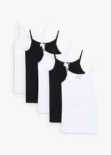 Top con cotone biologico morbido (pacco da 5), bonprix