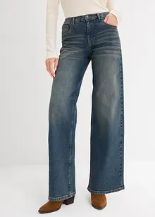 Jeans wide leg a vita alta, bonprix