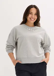 Felpa oversize con strass, bonprix