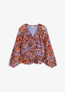 Blusa di chiffon con volant, bonprix