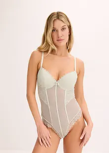 Body con perizoma e pizzo elastico, bonprix