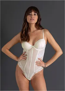 Body con perizoma e pizzo elastico, bonprix