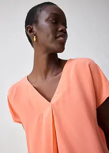 Maglia in misto seta con inserto in tessuto, bonprix