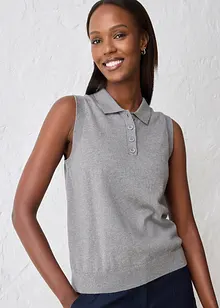 Maglione in filato fine misto seta con colletto polo, bonprix