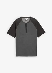 Maglia serafino a maniche corte in puro cotone biologico effetto lavato, bonprix