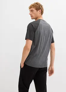 Maglia serafino a maniche corte in puro cotone biologico effetto lavato, bonprix