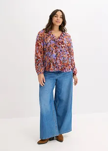 Blusa di chiffon con volant, bonprix